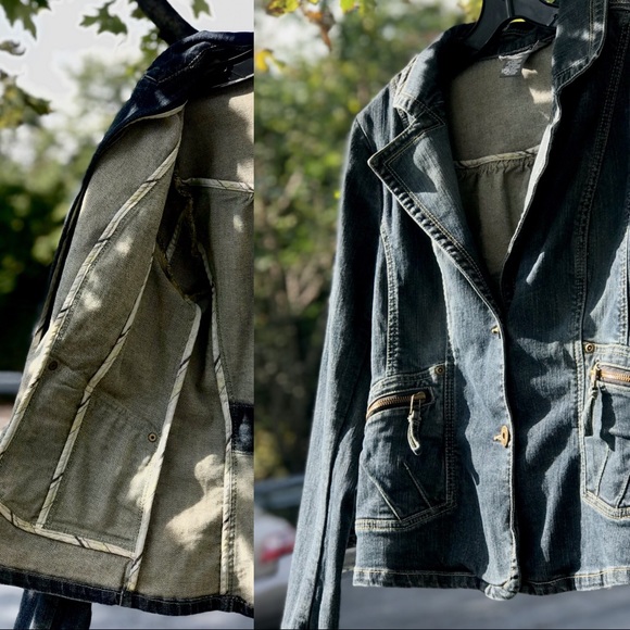 Vintage Gem 90’s Motto Jean Blazer Jacket - Picture 2 of 6